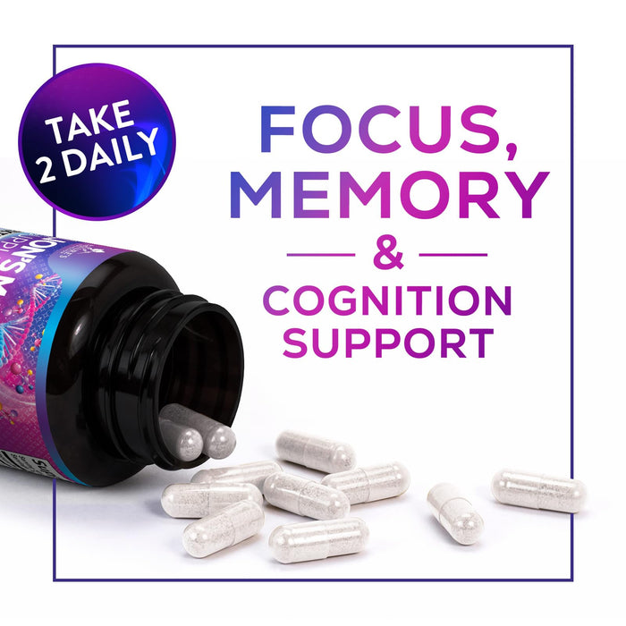 Lions Mane Mushroom Supplement - Brain Health Support for Focus, Memory, Cognition & Immune Support - Nature's Nootropic Lion's Mane Mushroom Extract Non-GMO, Vegetarian & Gluten Free - 60 Capsules