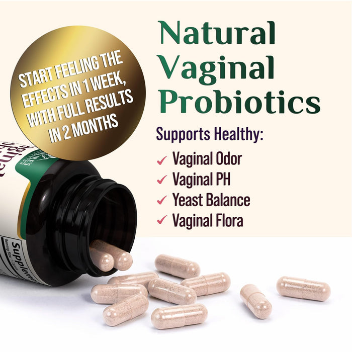 Vaginal Probiotics for Women - pH Balance, Digestive, UT & Feminine Health Support - 50 Billion CFU, 10 Probiotic Strains, Cranberry & Prebiotics - Vag Women Health Supplements - 60 Capsules