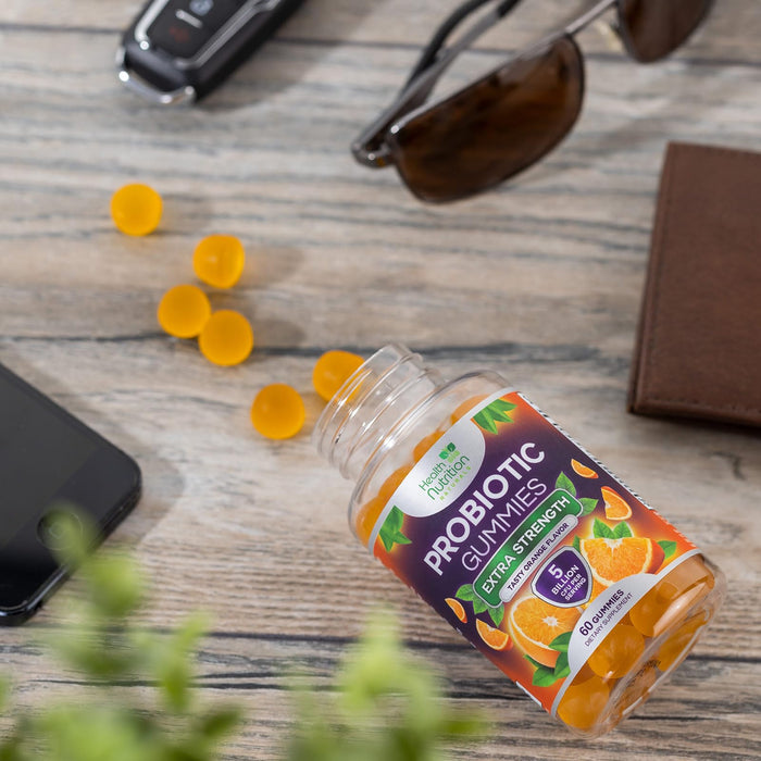 Probiotic Gummies for Women & Men - 5 Billion CFUs Gut Health Support Gummy, Daily Probiotics Supplement for Digestive Health Gummy, Probiotic Strains for Immune Support, Non-GMO & Vegan - 60 Gummies