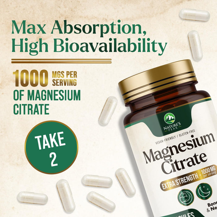 Magnesium Citrate 1000mg – 60 Capsules