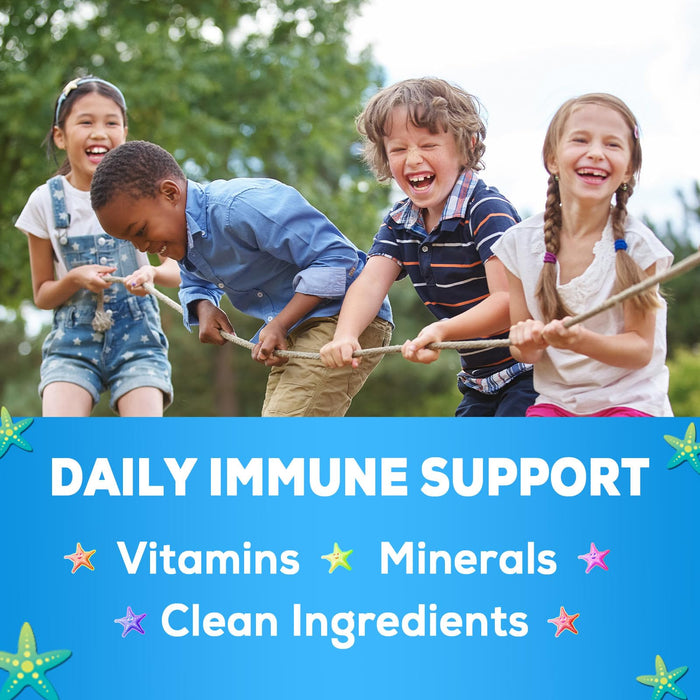 Kids Immune Support Supplement Gummies - Daily Childrens Vitamins C, Zinc & Echinacea - Gummy for Kids Immunity Support, Ages 4 and Up, Natural Berry Flavor, Non-GMO, Gluten-Free & Vegan - 90 Gummies