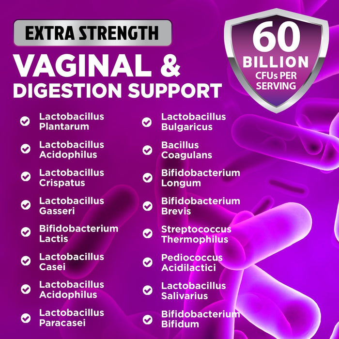 Probiotics for Women 60 Billion CFU - 16 Strains, Prebiotics & Cranberry, PH Balance, Digestive Health, Vaginal & Immune Support, Womens Probiotic for Gut Health, Shelf Stable - 60 Capsules