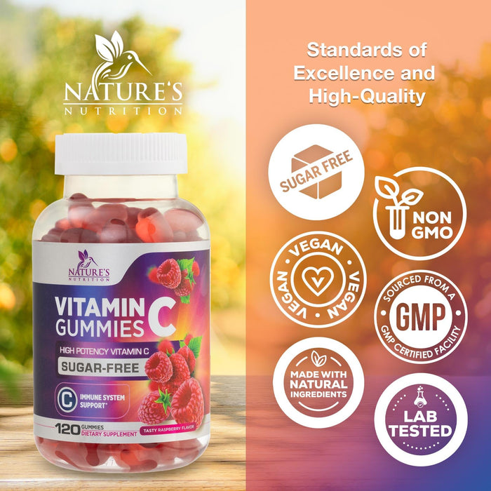 Zero Sugar Vitamin C Gummies – 120 Count Gummies
