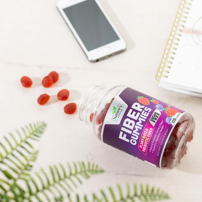 Fiber Gummies for Adults, Sugar Free Daily 4g Gummy Fiber Supplement, Prebiotic Gummy Digestive Health Support - Plant Based Soluble Chews, Prebiotics Supports Regularity & Digestion - 120 Gummies