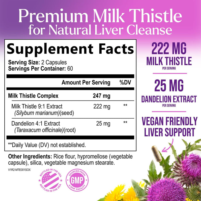 Milk Thistle Extract – 1000mg – 120 Capsules