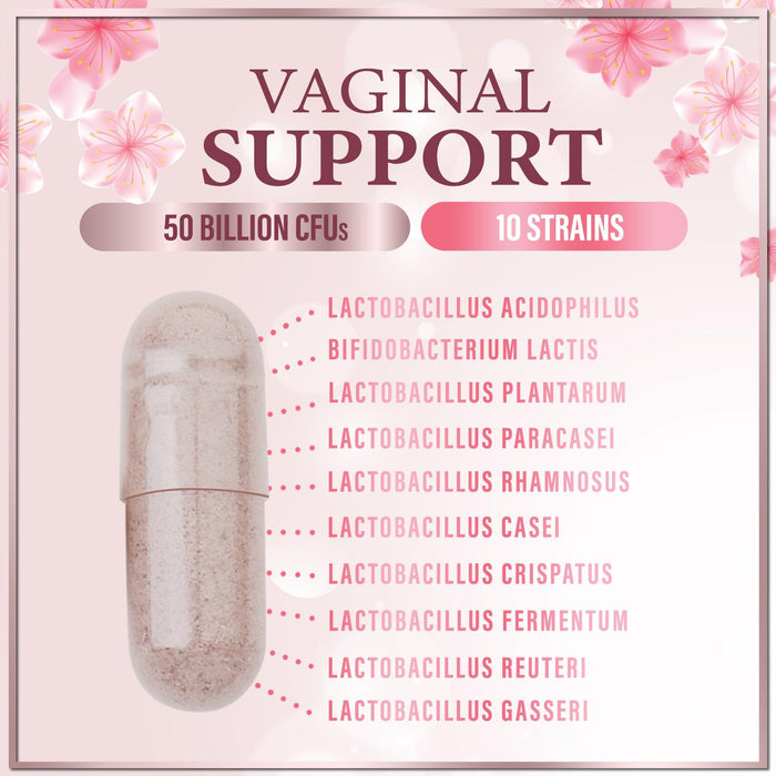 Vaginal Probiotics for Women - Vaginal PH Flora Feminine Health Balance Support - 50 Billion CFU Per Capsule, Odor Digestive Immune Support - Womens Probiotics Supplement with Cranberry - 60 Capsules