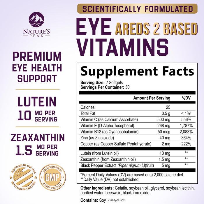 Eye Vitamins with Lutein & Zeaxanthin – 60 Capsules