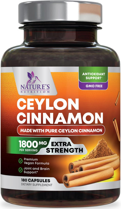 Organic Ceylon Cinnamon 1800mg – 180 Capsules