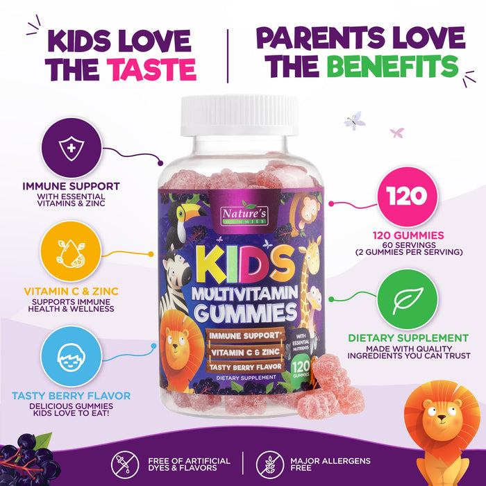 Multivitamin for Kids Gummies with Vitamin C – 120 Gummies