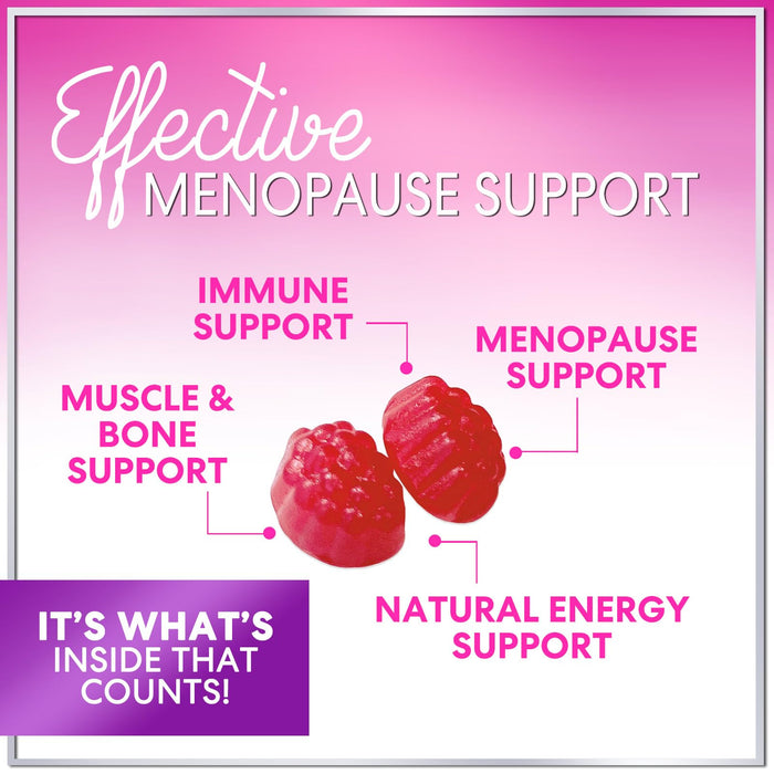 Menopause Supplements for Women - Complete Natural Mild Hot Flashes & Night Sweats Support, Multi Benefit Menopause Relief Gummy, Support for Balance & Energy, Gluten-Free & Non-GMO - 60 Gummies