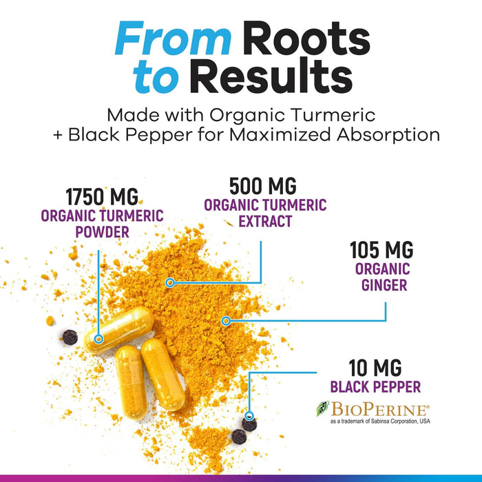 Turmeric Supplement Curcumin 2350mg - with Organic Ginger & Turmeric, BioPerine Black Pepper Extract 95% Curcuminoids - Advanced Absorption Antioxidant & Joint Immune Support - Vegan - 360 Capsules