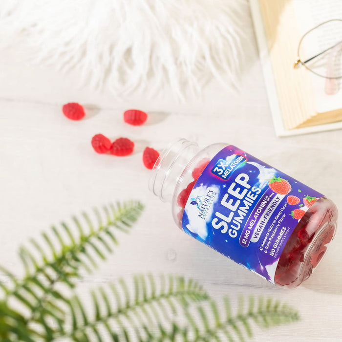 Sleep Gummies with Melatonin - Extra Strength Sleep Gummy, 12 mg Melatonin, Natural Melatonin Gummy, Occasional Sleep Support Supplement for Adults, Vegan, Non-GMO, Gomitas para Dormir - 120 Gummies