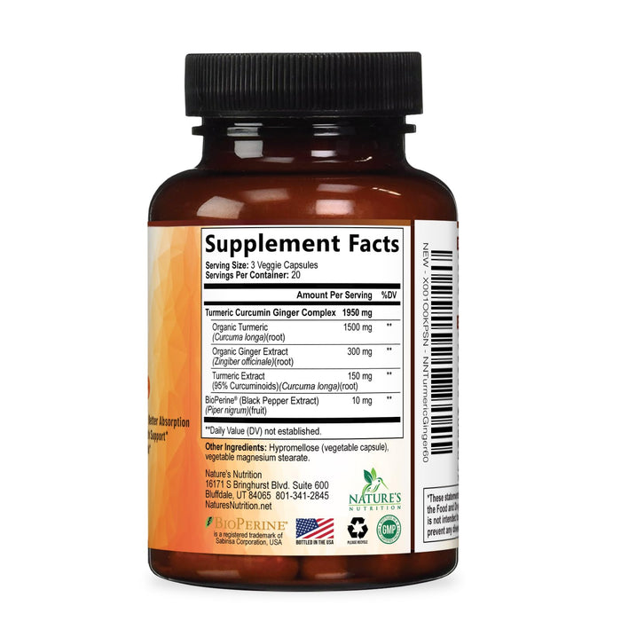 Turmeric Curcumin 1950mg – 60 Capsules