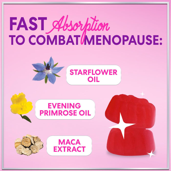 Menopause Supplements for Women - Complete Natural Mild Hot Flashes & Night Sweats Support, Multi Benefit Menopause Relief Gummy, Support for Balance & Energy, Gluten-Free & Non-GMO - 60 Gummies