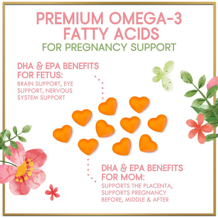 Prenatal Vitamins for Women with DHA & Folic Acid - Best Prenatal Multivitamin Gummies for Women, Brain Development Support, Folate, Vitamin C, D3 & B12, Pre Natal Pregnancy Supplement - 60 Gummies