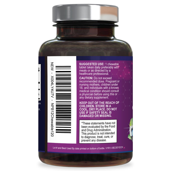 Vitamin B12 1000 mcg (Methylcobalamin) Super B 12 Complex – 120 Day Supply
