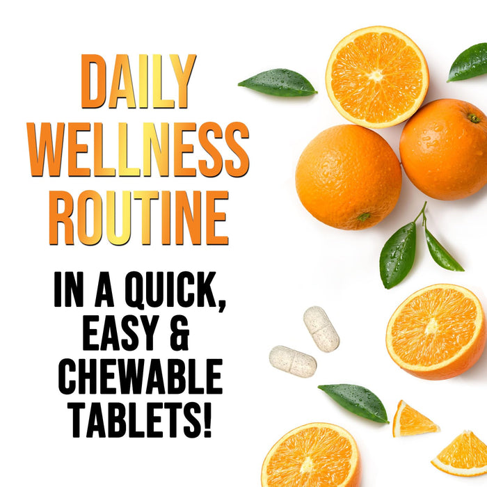 Vitamin C 1000mg Chewable Supplement - Extra Strength Immune Support Vitamin C Dietary Supplement with Rose HIPS, Nature's VitaminC Antioxidant Support, Natural, Vegan, Orange Flavor - 120 Tablets