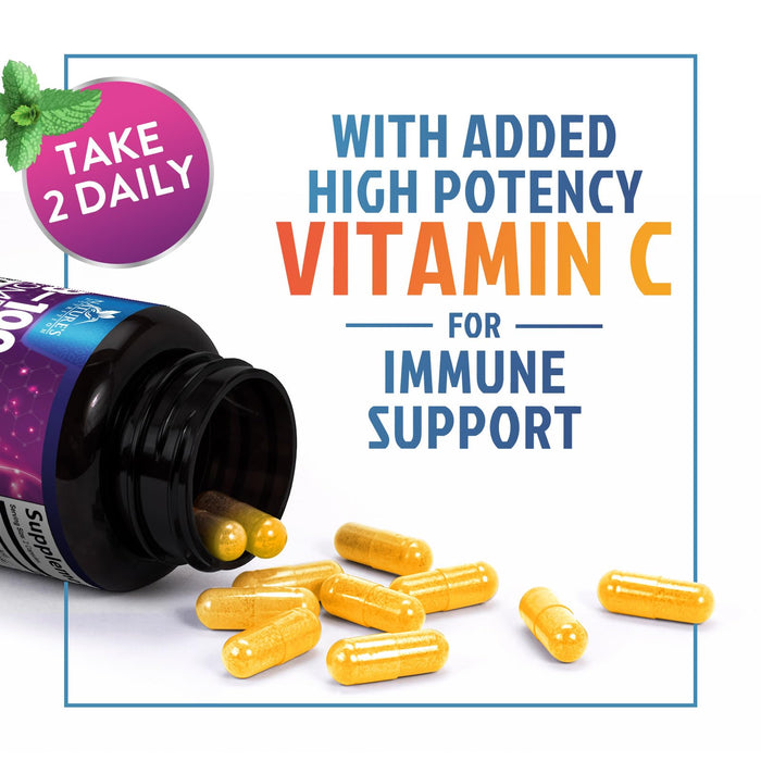 B Complex Vitamins Capsules with Vitamin B6 B12 B100 C Biotin Folate & Folic Acid - Supplement for Heart, Brain, & Nerve Support - Super Complete B-Complex for Immune & Energy Support - 120 Capsules