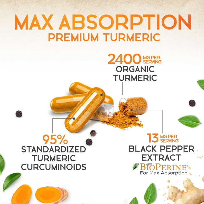 Turmeric Curcumin 2600mg – 120 Capsules