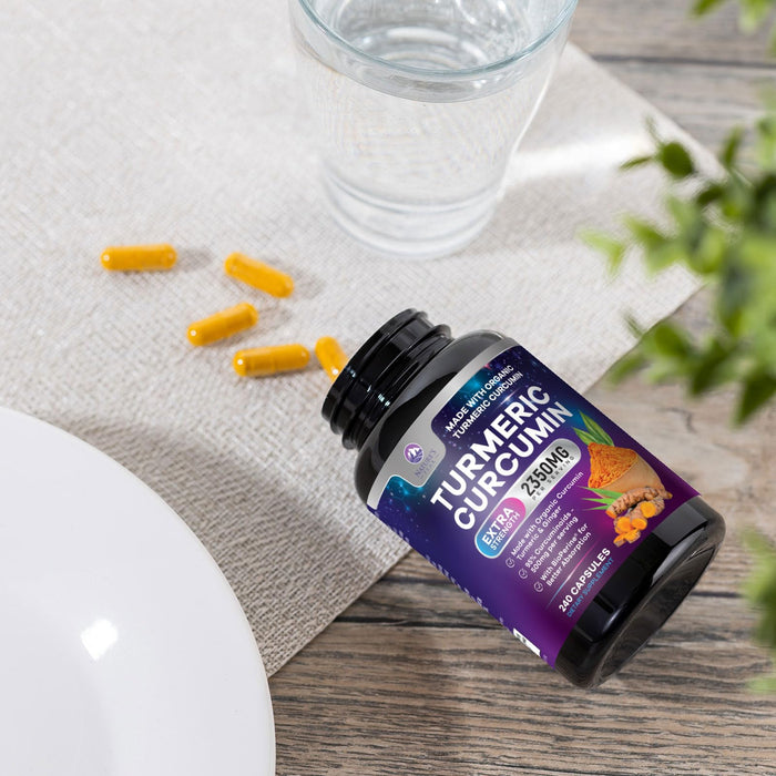 Turmeric Supplement Curcumin 2350mg - with Organic Ginger & Turmeric, BioPerine Black Pepper Extract 95% Curcuminoids - Advanced Absorption Antioxidant & Joint Immune Support - Vegan - 240 Capsules
