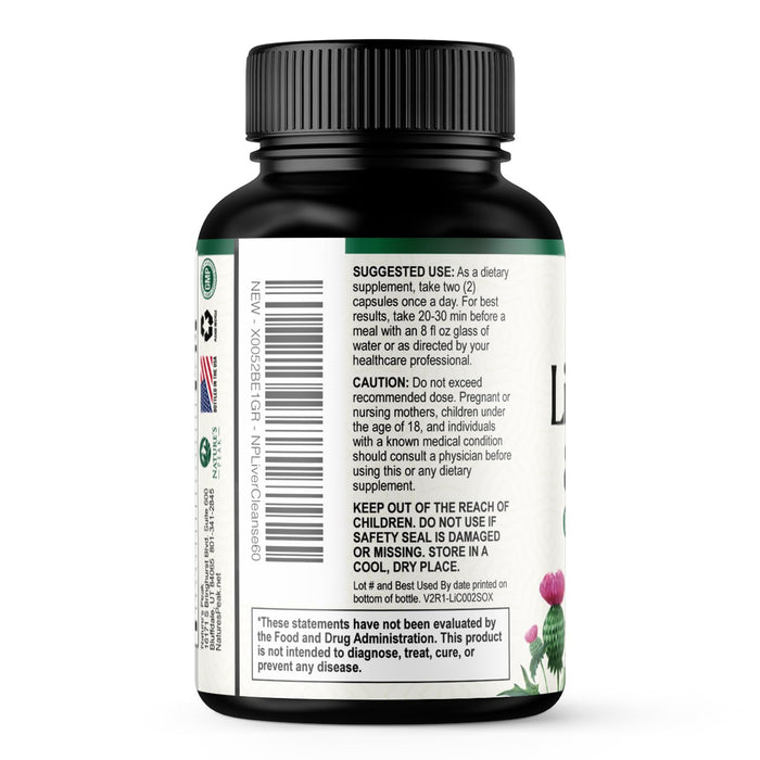 Liver Cleanse Detox & Repair - Milk Thistle Supplement for Digestion & Immune Health - Ginger Root, Choline & Dandelion Root - Herbal Liver Support with Silymarin, Beetroot & Artichoke - 60 Capsules