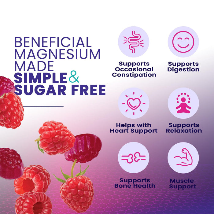 Magnesium Citrate Gummies Sugar Free Supplement - High Absorption Magnesium Citrate Supplement Gummy for Adults & Kids, Nature's Magnesio Supplements for Bone, Muscle Health, Heart Support, 60 Gummies