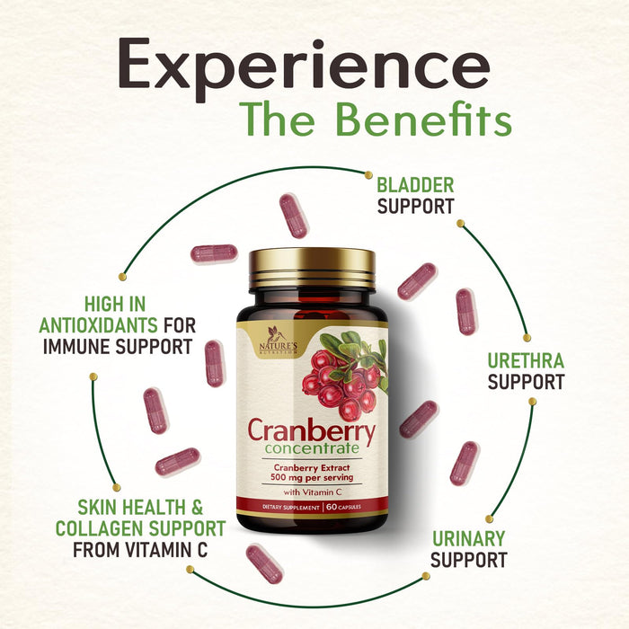 Cranberry Pills with Vitamin C & E – 60 Capsules
