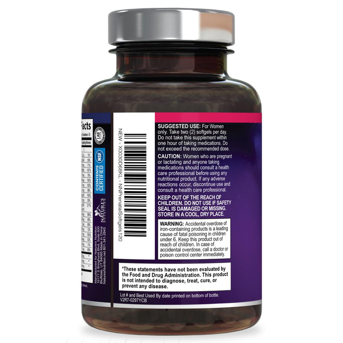 Prenatal Vitamins with Folic Acid & DHA – 120 Softgels