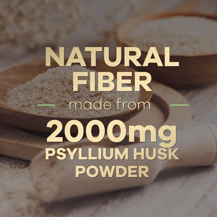 Psyllium Husk Fiber Caps 1500mg Supplement - Psyllium Husk Capsules Daily Support Digestive Health & Regularity, Nature's Plant Based Husks Natural Soluble Fiber Pills, Vegan, Non-GMO - 180 Capsules