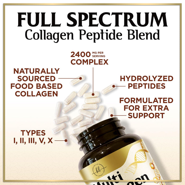 Multi Collagen Peptides for Women – 2400mg – 120 Capsules