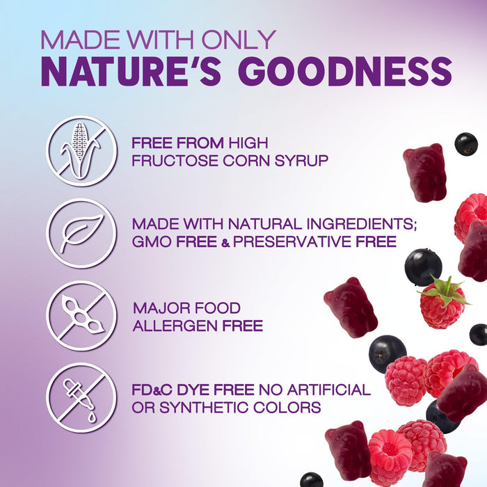 Elderberry Immune Support Gummies - Super Concentrated 35:1 Extract, Equivalent to 4200mg of Elderberries - Sambucus Black Elder Berry Vitamin Supplement, Daily Support for Kids & Adults - 60 Gummies