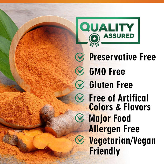 Turmeric Curcumin Supplement 1950mg - 95% Curcuminoids with Organic Turmeric & Ginger, BioPerine Black Pepper for Best Absorption, Nature's Vegan Joint Support, Non-GMO, Bottled in USA - 180 Capsules