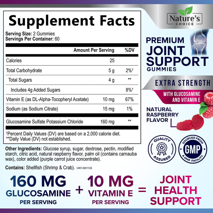 Joint Support Gummies Glucosamine Gummy with Vitamin E – 120 Gummies