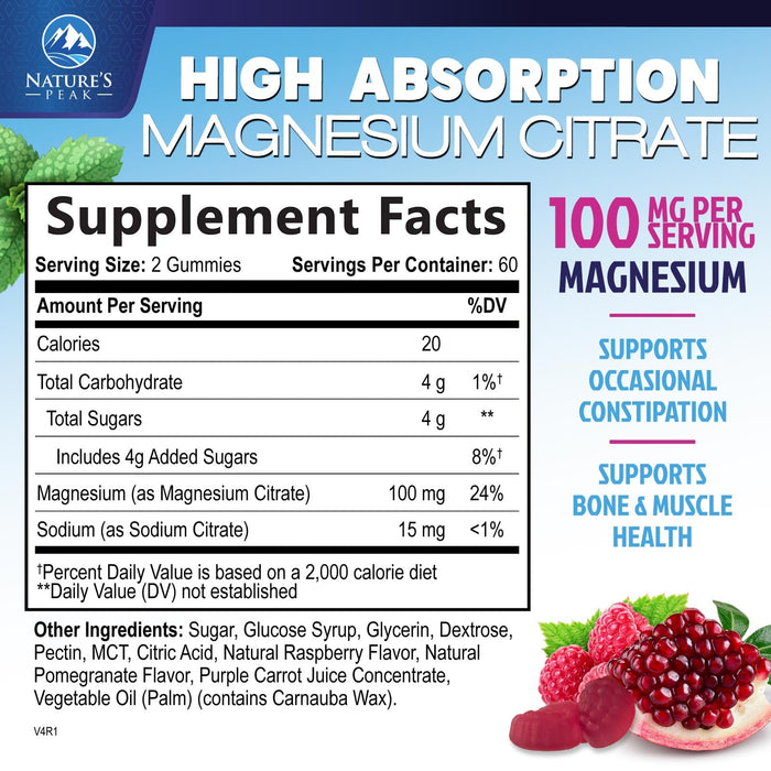 Magnesium Citrate Gummies – 120 Gummies