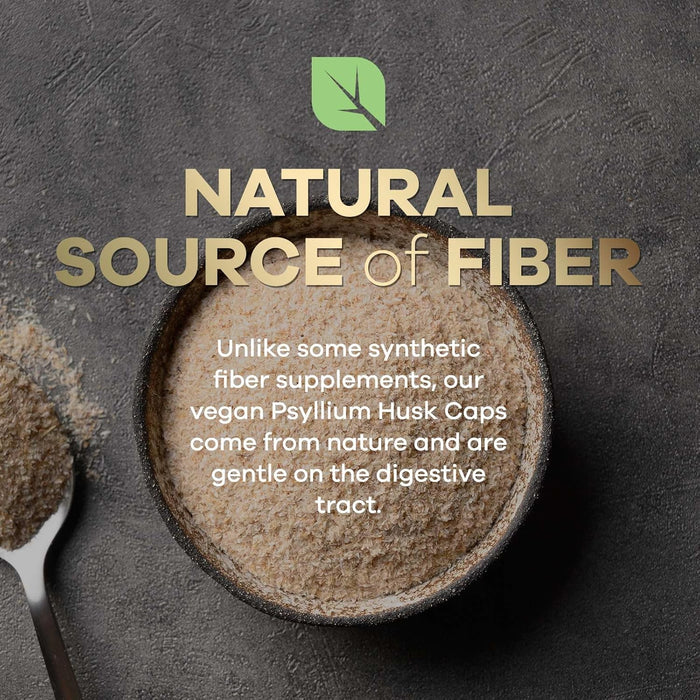 Psyllium Husk Fiber Caps 1500mg Supplement - Psyllium Husk Capsules Daily Support Digestive Health & Regularity, Nature's Plant Based Husks Natural Soluble Fiber Pills, Vegan, Non-GMO - 180 Capsules