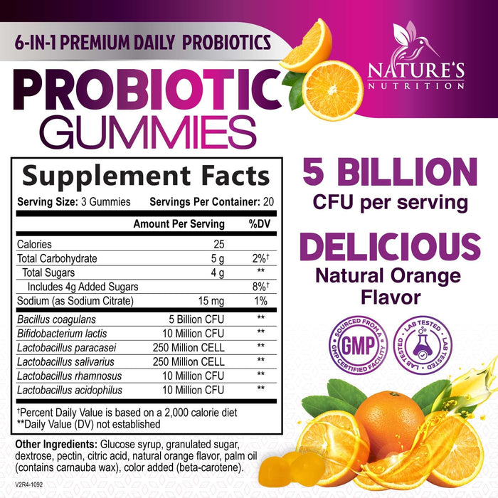 Daily Probiotic Gummies – 5 Billion CFU – 60 Gummies