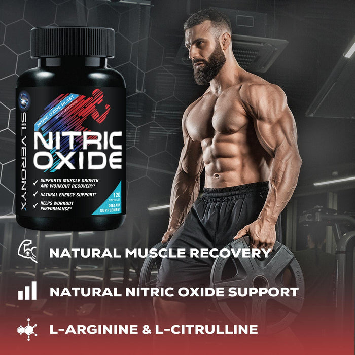 Extra Strength Nitric Oxide Supplement 3X Strength L Arginine, Citrulline Malate, AAKG, Beta Alanine - Premium Muscle Supporting Nitric Booster - Natural Energy & Heart Health Support - 120 Capsules