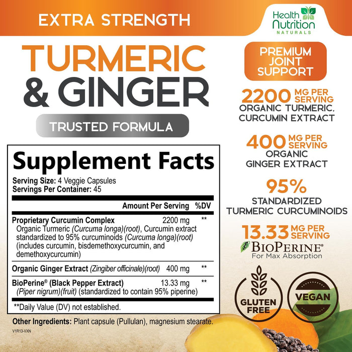 Turmeric Curcumin 2600mg – 180 Capsules