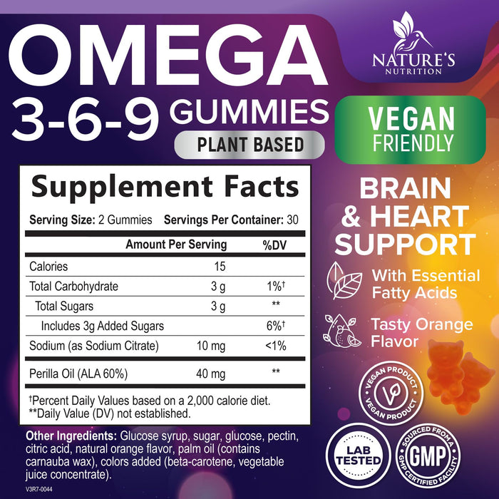 Omega-3 6 9 Vegan Gummies – 60 Gummies