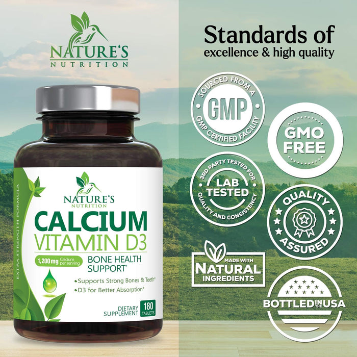 Calcium with Vitamin D – 1200mg – 180 Tablets