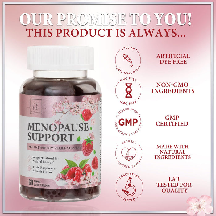 Menopause Supplements for Women - Complete Natural Mild Hot Flashes & Night Sweats Support, Multi Benefit Menopause Relief Gummy, Support for Balance & Energy, Gluten-Free & Non-GMO - 60 Gummies