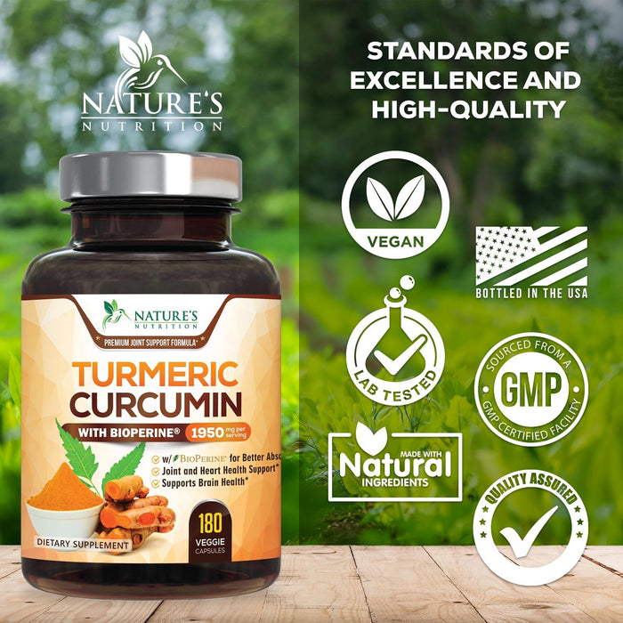 Turmeric Curcumin 1950mg – 180 Capsules