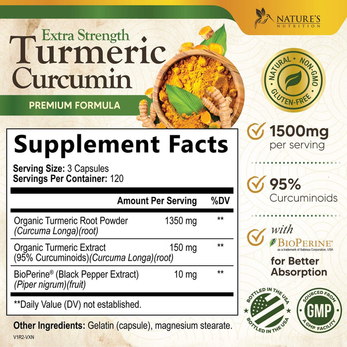 Turmeric Curcumin 1500mg – 360 Capsules