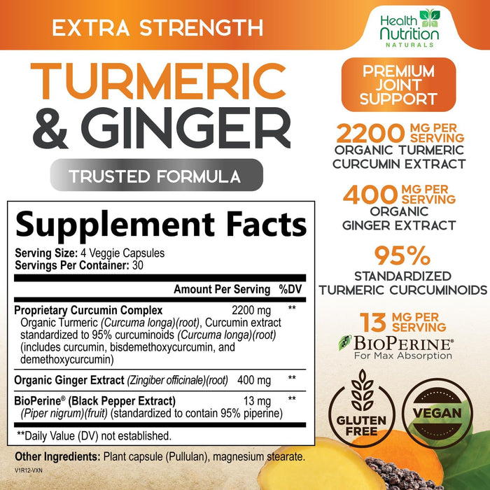 Turmeric Curcumin 2600mg – 120 Capsules