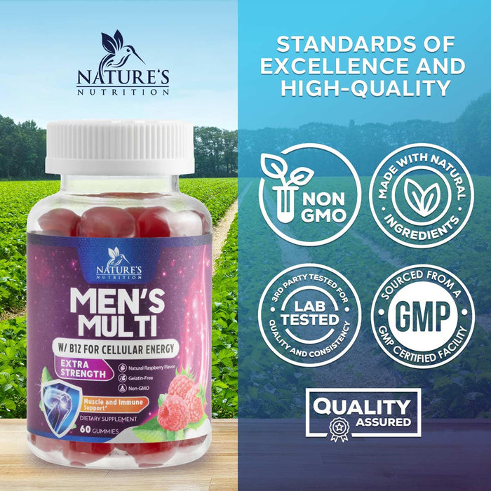Multivitamin for Men - Daily Mens Multivitamins & Multiminerals with Vitamin D, Vitamin C, B12 Zinc & More - Energy, Memory, Focus & Immune Health Support - Essential for Men Over 40 - 60 Capsules