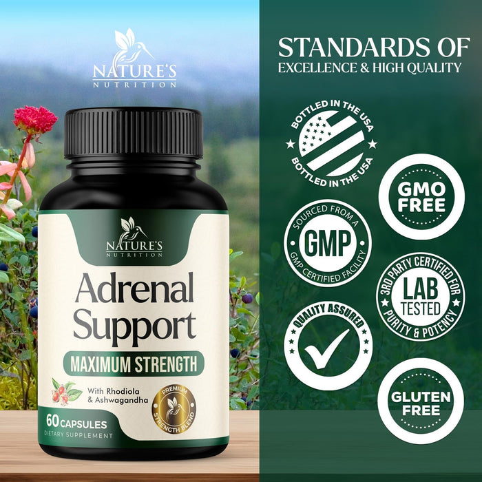 Adrenal Support Supplements Cortex Complex, Best Energy Supplement, Supports Cortisol Health & Energy Levels, Daily Ashwagandha for Women & Men, Supports Adrenal Fatigue & Immune System, 60 Capsules