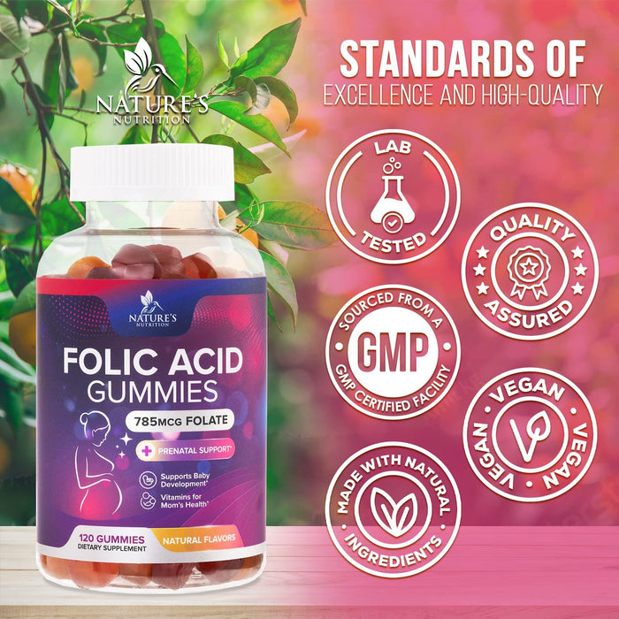Folic Acid Gummies for Women 785 mcg – 120 Gummies