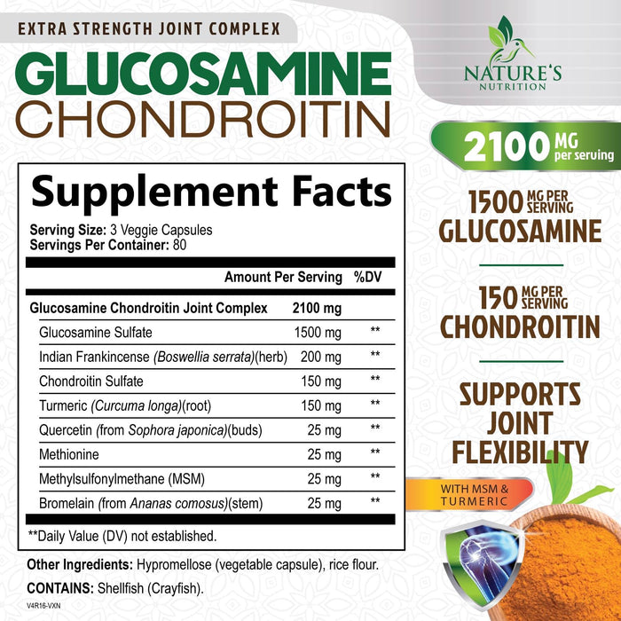 Glucosamine Chondroitin MSM 2100mg Complex – 240 Capsules