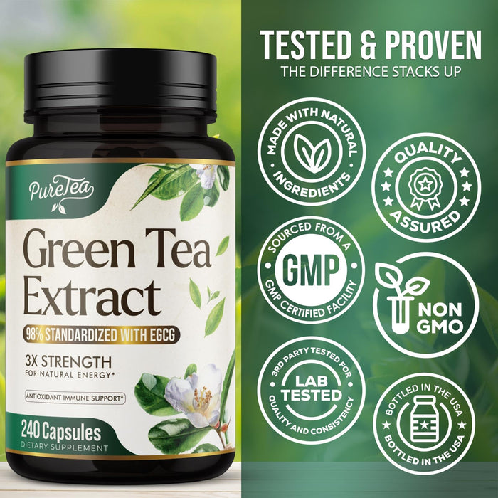 Green Tea Extract Capsules with EGCG – 1000mg – 240 Capsules