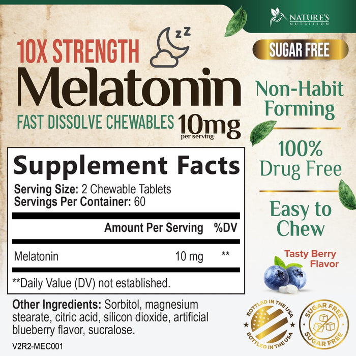 Melatonin 10 mg Fast Dissolve – 60 Day Supply